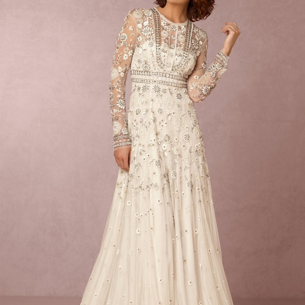 BHLDN Needle & Thread Tabitha Wedding Gown Size 12 - Picture 8 of 8